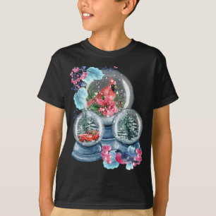 Snö Globe Winter Snö Red Cardinal Bird Snowglobe T Shirt