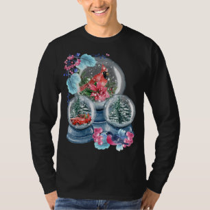 Snö Globe Winter Snö Red Cardinal Bird Snowglobe T Shirt