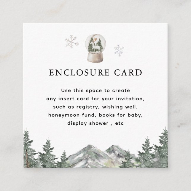 Snö Globe Winter Wonderful Birthday Anpassningsbar Tilläggskort (Framsida)