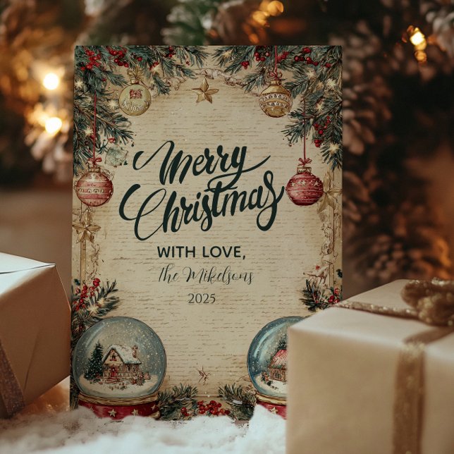 Snö Globe Wonderland Jul Julkort (Skapare uppladdad)