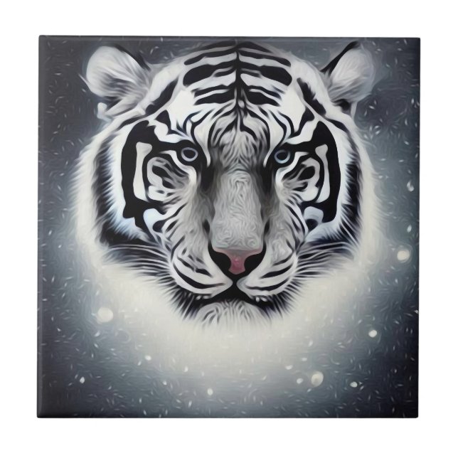 Snö Glow White Tiger Kakelplatta (Framsidan)