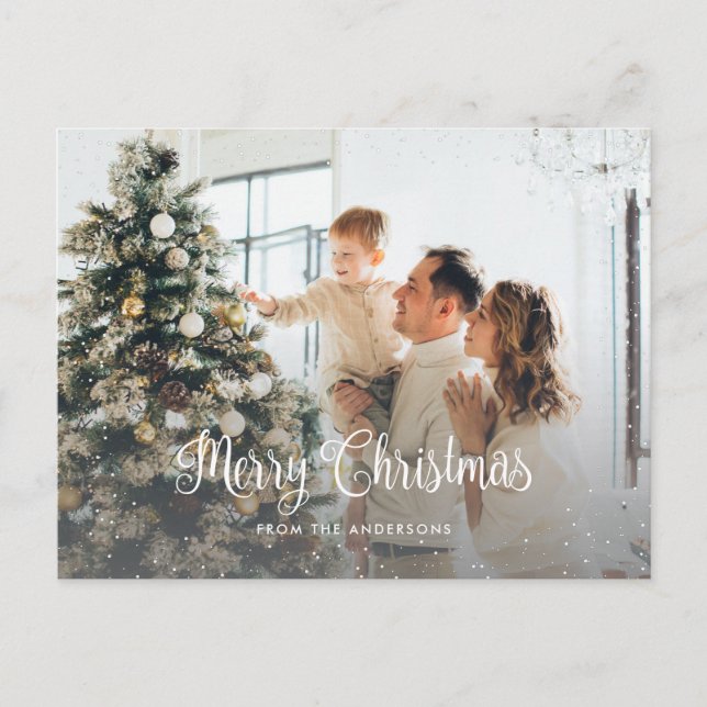 Snö God jul 2-fotovykort Helg Vykort (Framsida)