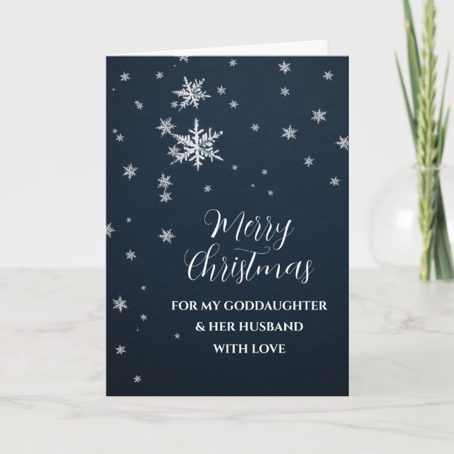 Snö Goddotter och Hennes Make God jul Kort (Framsida)