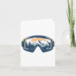 Snö Goggles Mountain Reflection Winter Skiing Sno Kort