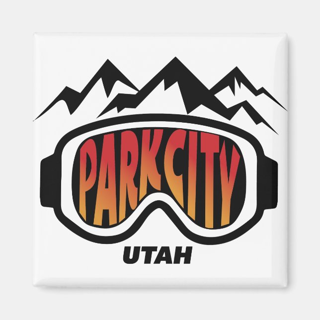Snö Goggles Park City Utah Travel Ski souvenir Magnet (Framsidan)