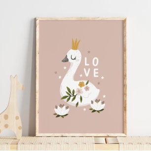 Snö Goose Animal Namn Kärlek Poster Utskrift av