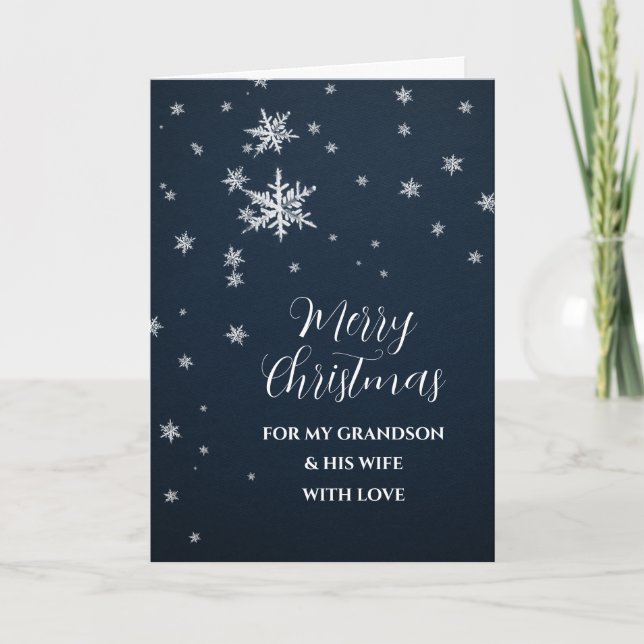 Snö Grandson och hans maka God jul kort (Framsida)
