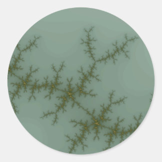 Snö Gräs - Fractal Art Runt Klistermärke