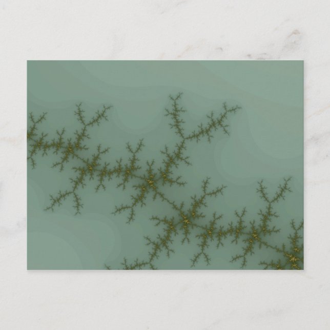 Snö Gräs - Fractal Art Vykort (Framsida)