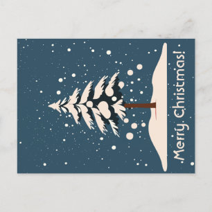 Snö, Gräs Träd och God jul Vykort