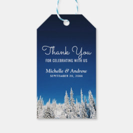 Snö Gräs Träd Winter Wedding Tack Presentetikett