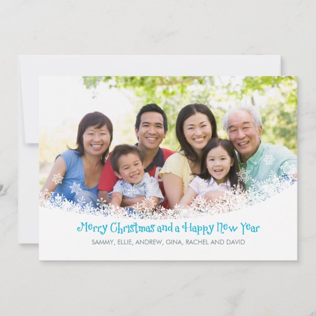 Snö-Helgdag för flytande foto Julkort (Framsida)