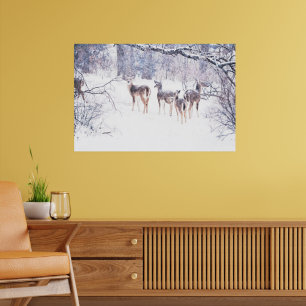 Snö Hjort i Texas Art Poster