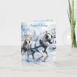 Snö Horses jul Kort