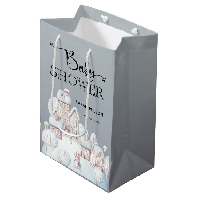Snö House Baby Shower Gift Bag (Framsidan Vinklad)