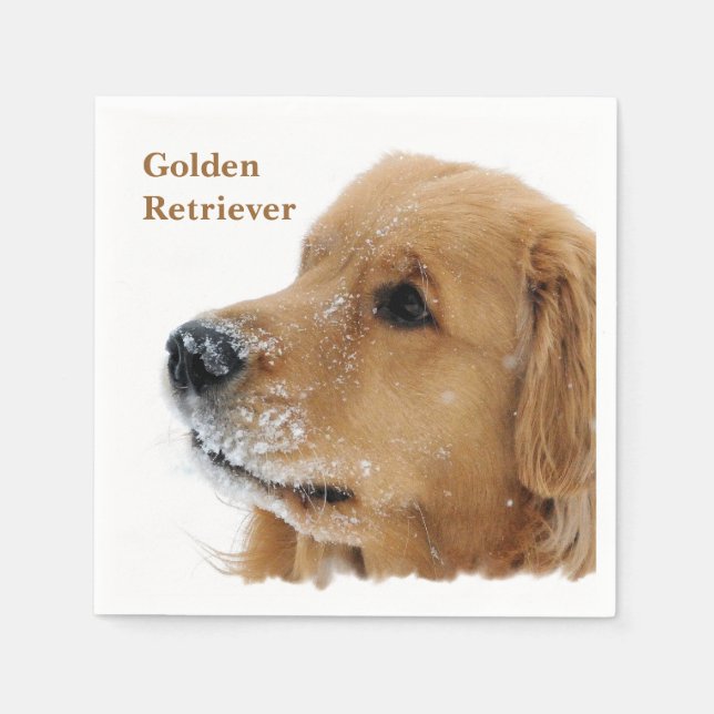 Snö Hund Golden Retriever Pappersservett (Framsidan)