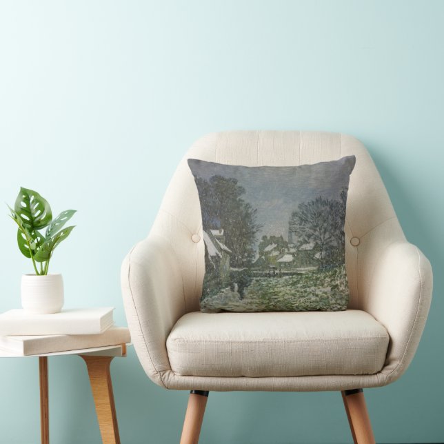 Snö i Argenteuil av Claude Monet Kudde (Stol)