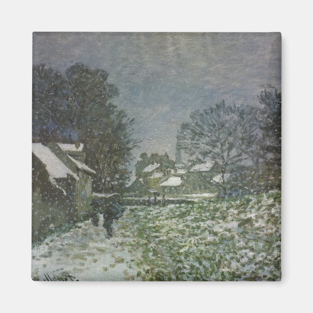 Snö i Argenteuil av Claude Monet Magnet (Framsidan)