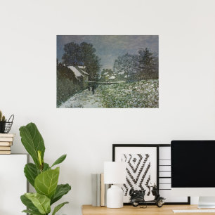 Snö i Argenteuil av Claude Monet Poster
