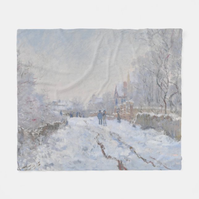 Snö i Argentina (av Claude Monet) Fleecefilt (Framsidan (Horisontell))