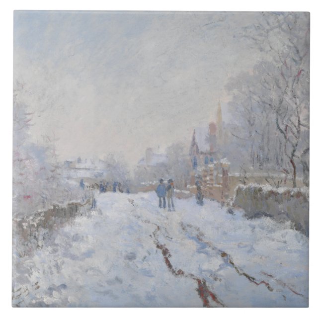 Snö i Argentina (av Claude Monet) Kakelplatta (Framsidan)