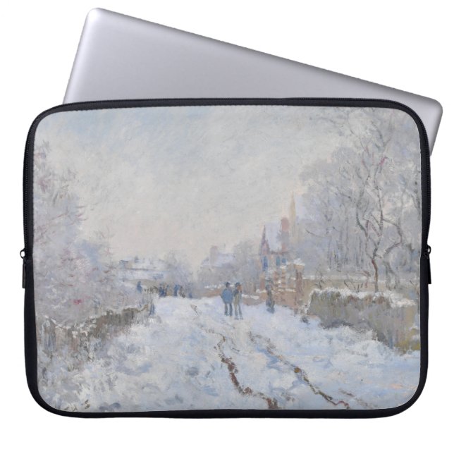 Snö i Argentina (av Claude Monet) Laptop Fodral (Framsidan)