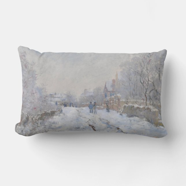Snö i Argentina (av Claude Monet) Lumbarkudde (Framsida)