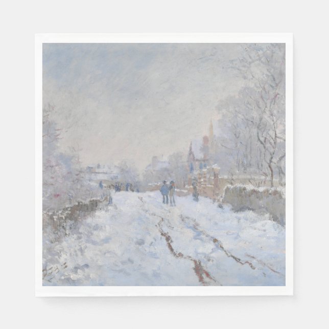 Snö i Argentina (av Claude Monet) Pappersservett (Framsidan)