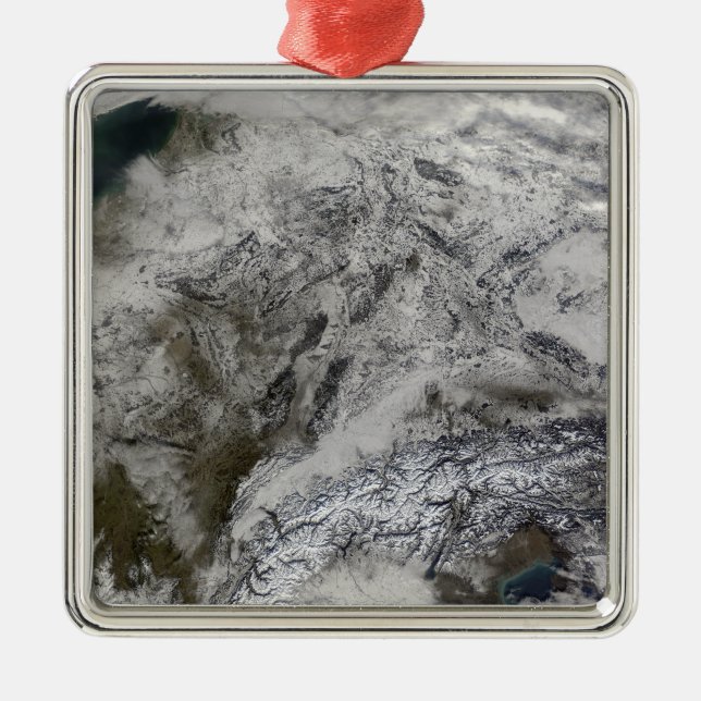 Snö i Europa Julgransprydnad Metall (Framsidan)