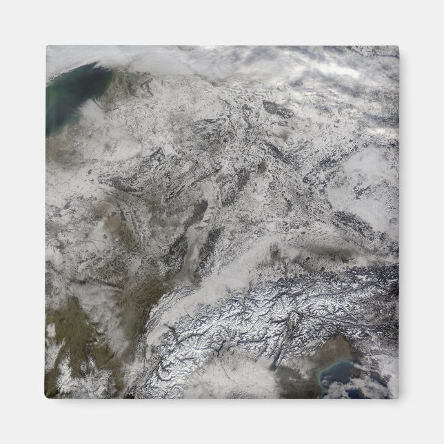 Snö i Europa Magnet (Framsidan)