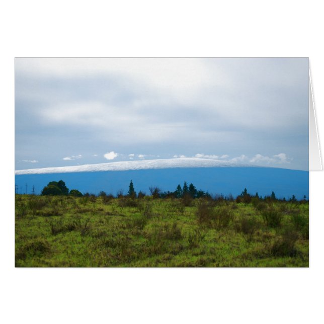 Snö i Hawaii - Mauna Loa Hälsningskort (Framsidan Horizontal)