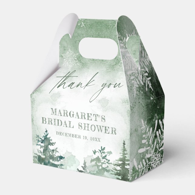Snö i kärlek bröllopsdusch presentaskar (Framsidan Sidan)