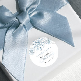 Snö i kärlek bröllopsdusch runt klistermärke