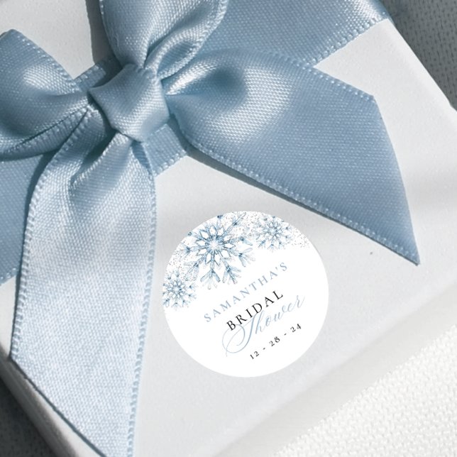 Snö i kärlek bröllopsdusch runt klistermärke (Skapare uppladdad)