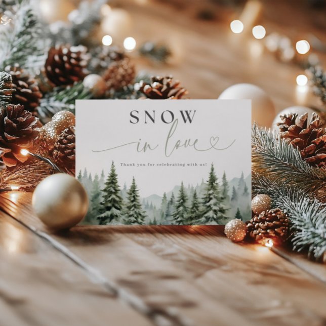 Snö i kärlek Bröllopsdusch Vikt Tackkort (Skapare uppladdad)