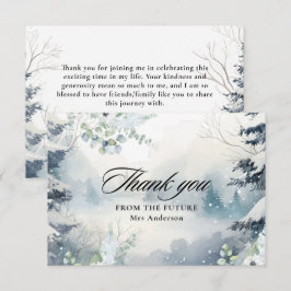 Snö i kärlek dammig blå Vinter Bröllopsfest  Tack Kort