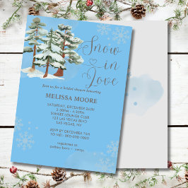 Snö i kärlek i den baby blue vinterskogens snöflin inbjudningar