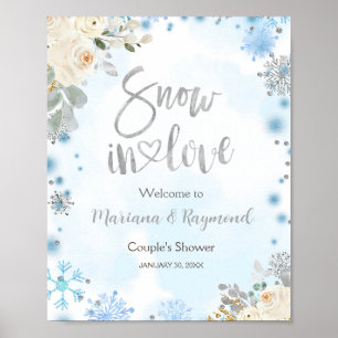 Snö i Kärlek-parets välkomstskylt Poster