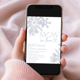 Snö i Kärlek QR Snowflake Winter Möhippa Inbjudningar