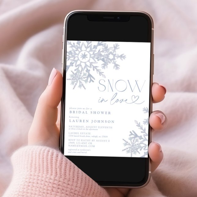 Snö i Kärlek QR Snowflake Winter Möhippa Inbjudningar (Skapare uppladdad)