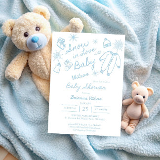 Snö i kärlek snöflingor vinter baby shower inbjudningar