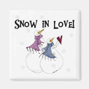 Snö i Kärlek Snögubbe T-tröjor och presenter Magnet