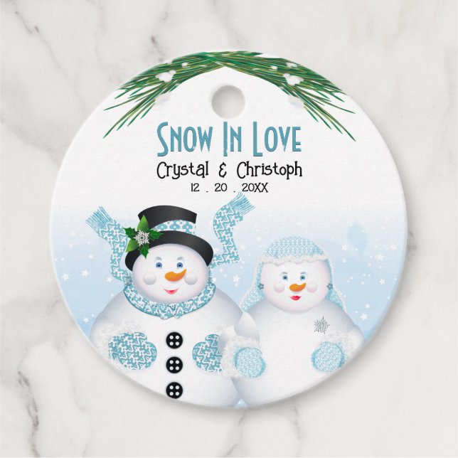 Snö i Kärlek vinter-bröllopet Gåvor Etiketter (Framsida)