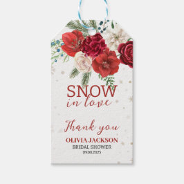 Snö i kärlek Vinter Rustik Snöflinga Bröllopsdusch Presentetikett