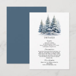 Snö i kärlek vinter tallskog detaljer tilläggskort