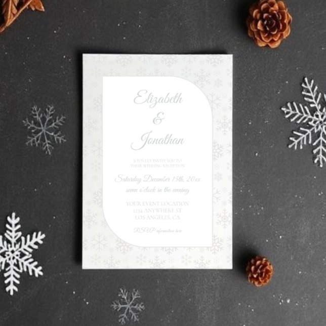 Snö i kärlek Vinterbröllopsreception Inbjudningar (Skapare uppladdad)