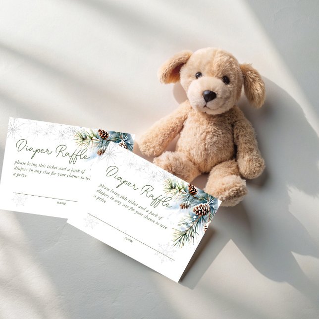 Snö i kärlek vinterduschdisken för babydusch i tilläggskort (Snow in love gender neutral winter baby shower diaper raffle enclosure cards raffle tickets)