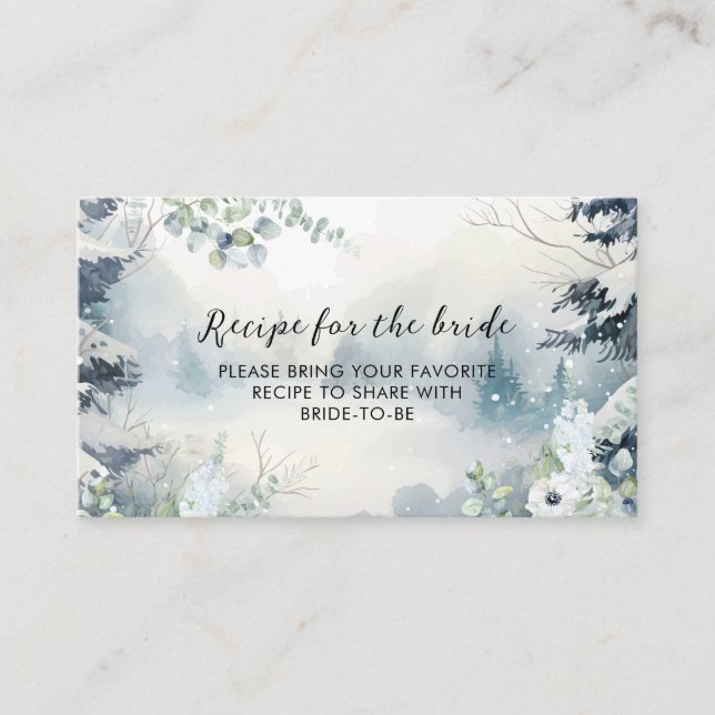 Snö i kärlek vintern Möhippa  A Recept Tilläggskort (Framsida)