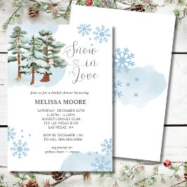 Snö i kärlek vinterskogar, snöflaken möhippa inbjudningar
