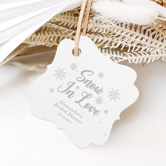 Snö i kärlek Vit vinters bröllopsfest Gåvor Etiketter (Skapare uppladdad)